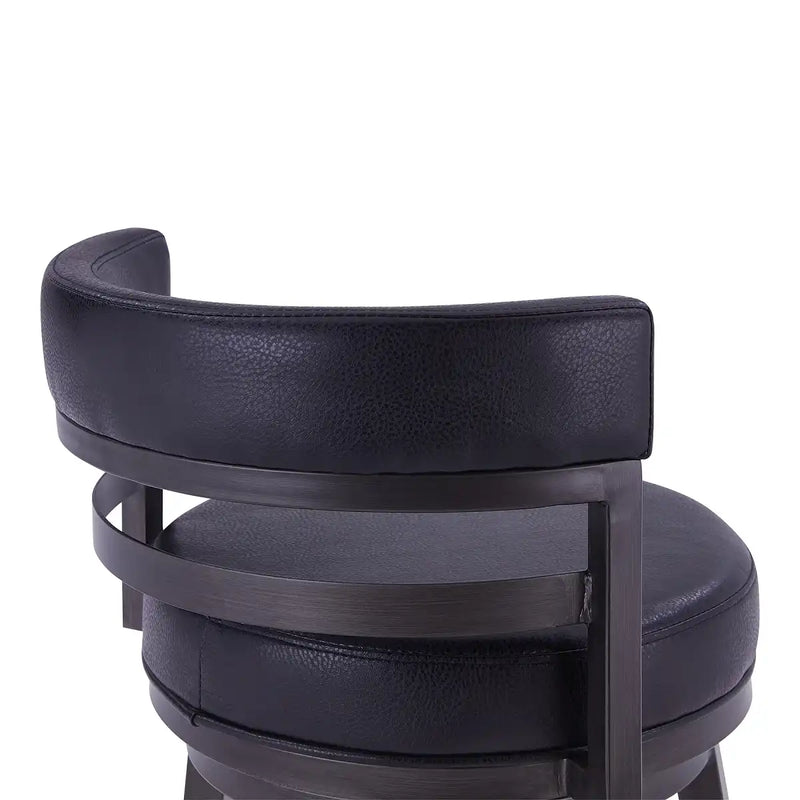 Destin Swivel Stool Close Up  - Mineral/Black - The Great Escape