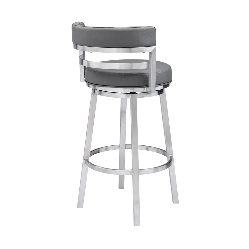 Destin Swivel 30" Barstool - Stainless Steel - The Great Escape
