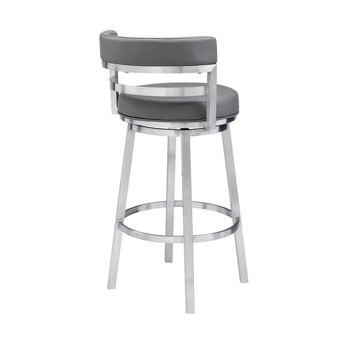 Destin Swivel 30" Barstool - Stainless Steel