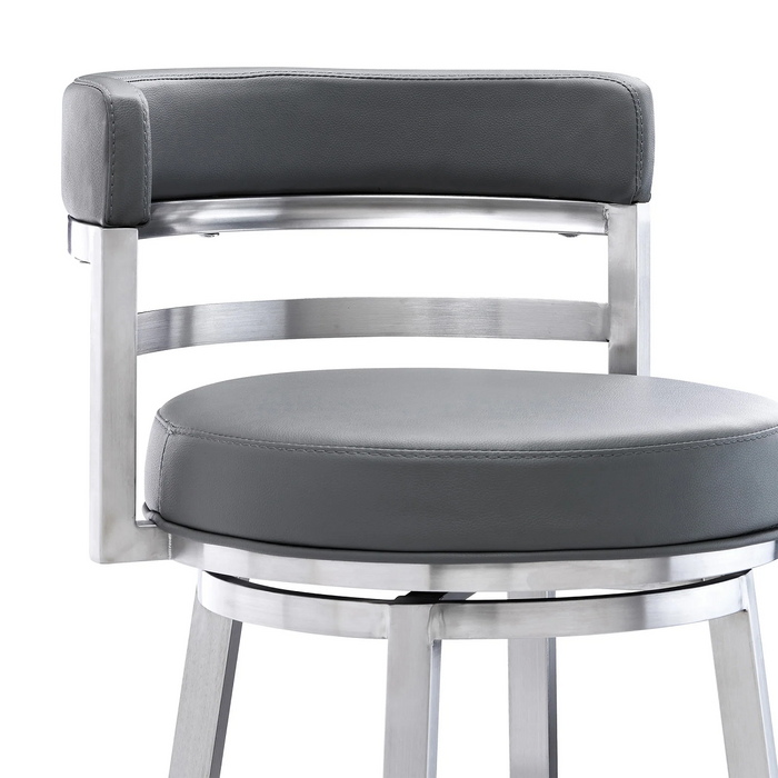 Destin Swivel 30" Barstool - Stainless Steel