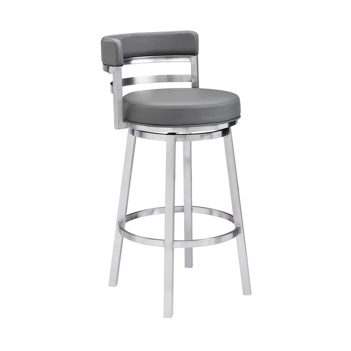 Destin Swivel 30" Barstool - Stainless Steel