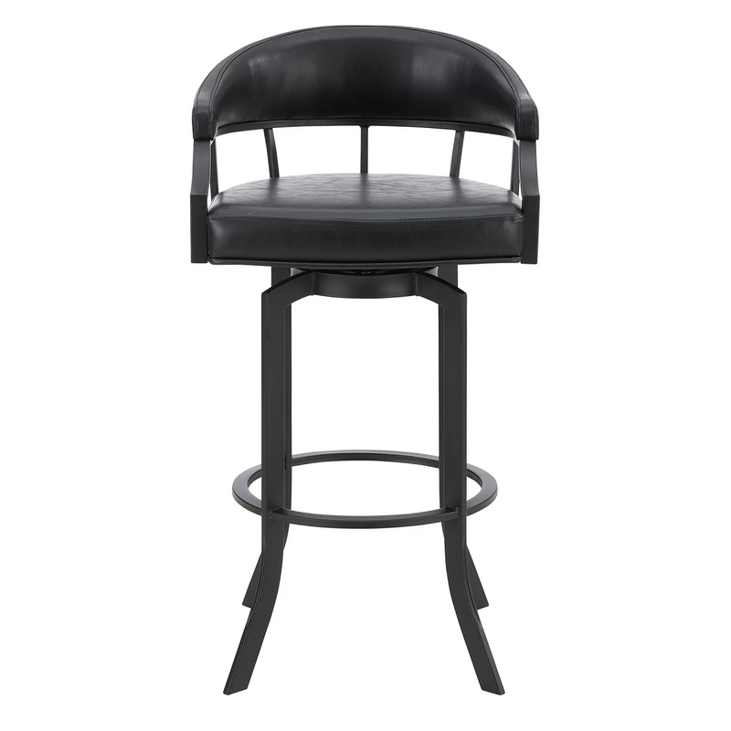 Eastpoint Swivel 30" Barstool - Black/Black - The Great Escape