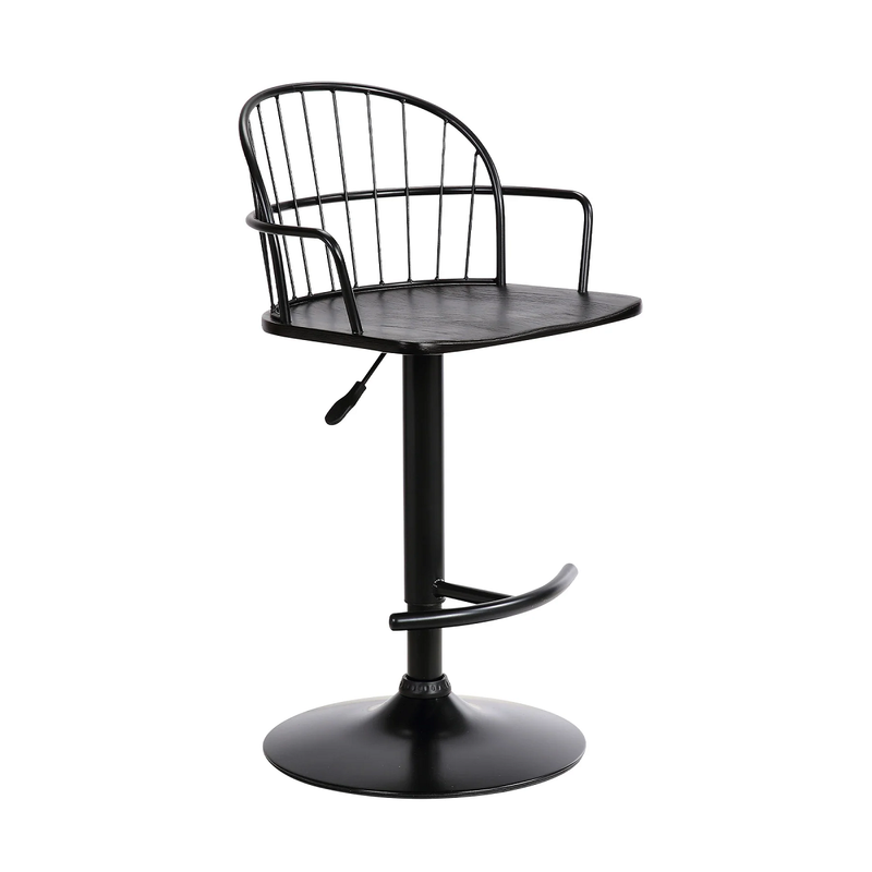 Elmhurst 26-30" Adjustable Stool - Black/Black - The Great Escape