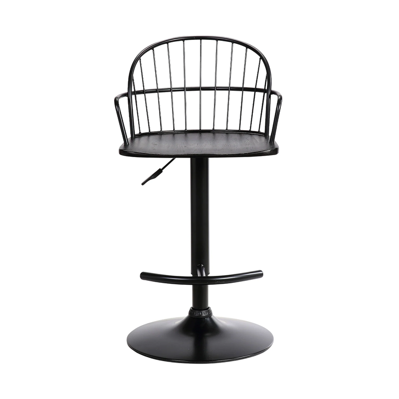 Elmhurst 26-30" Adjustable Stool - Black/Black - The Great Escape