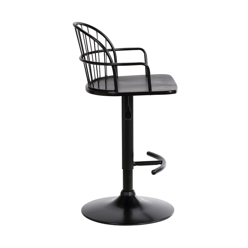 Elmhurst 26-30" Adjustable Stool - Black/Black - The Great Escape