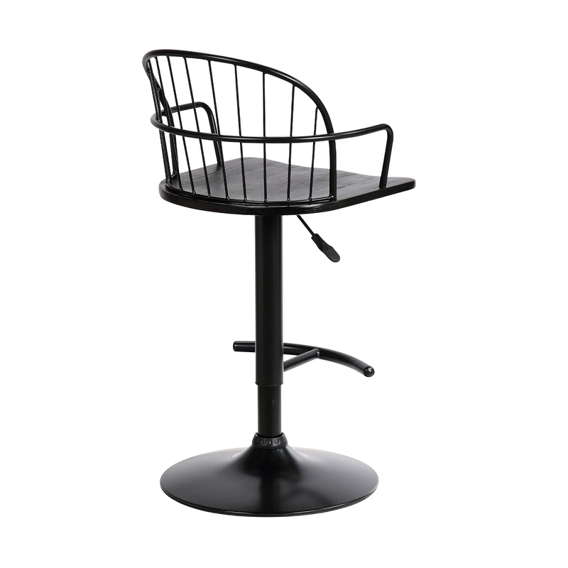 Elmhurst 26-30" Adjustable Stool - Black/Black - The Great Escape