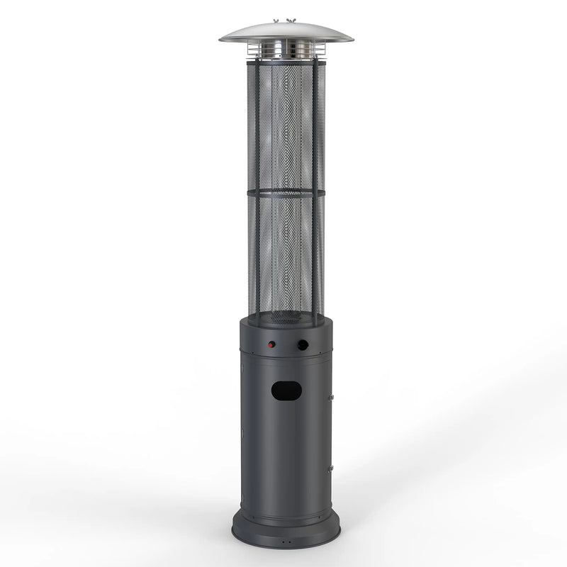 Commercial Round Glass Tube 42K BTU Patio Heater Matte Black - The Great Escape
