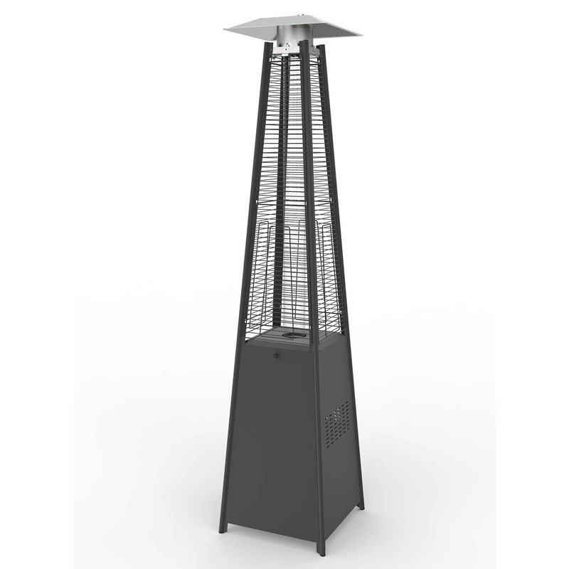 Commercial Glass Tube 42K BTU Patio Heater Matte Black - The Great Escape
