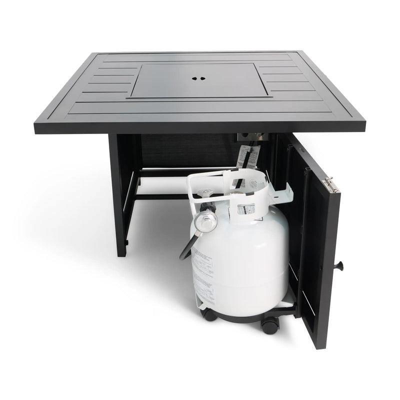 42" Square Slat Fire Table W/ Lid - The Great Escape