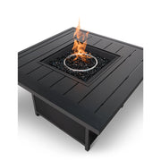 42" Square Slat Fire Table W/ Lid - The Great Escape