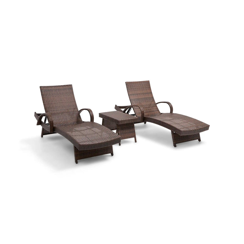 Waveland Woven Chaise Lounges - Driftwood - The Great Escape