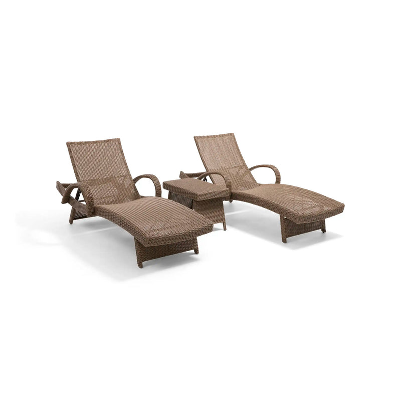 Waveland Woven Chaise Lounges (2 Pack) Driftwood - The Great Escape