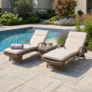 Waveland Woven Chaise Lounges (2 Pack) Driftwood - The Great Escape