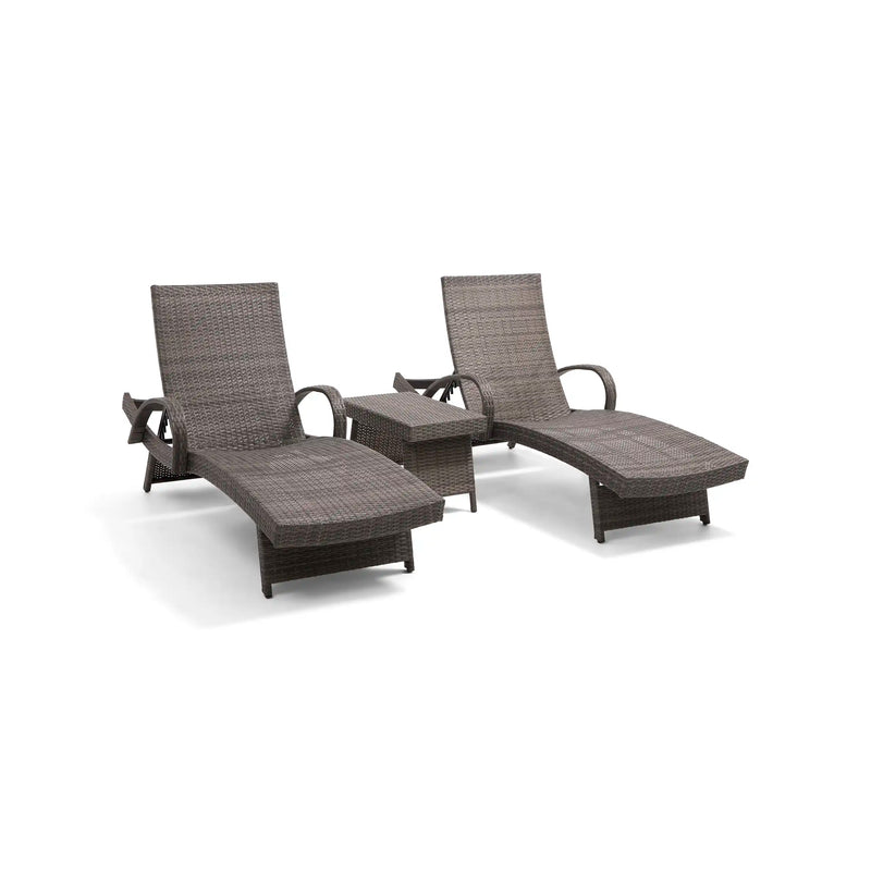 Waveland Woven Chaise Lounges (2 Pack) Grey - The Great Escape
