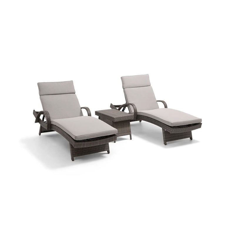 Waveland Woven Chaise Lounges (2 Pack) Grey - The Great Escape
