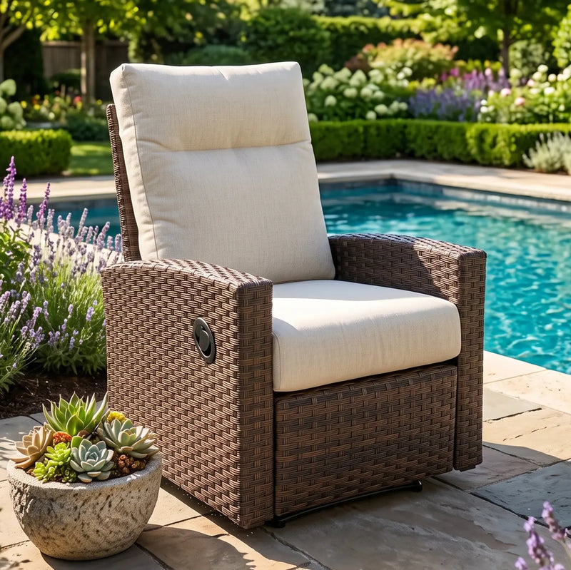 Arcadia Cushioned Dark Brown Recliner - The Great Escape