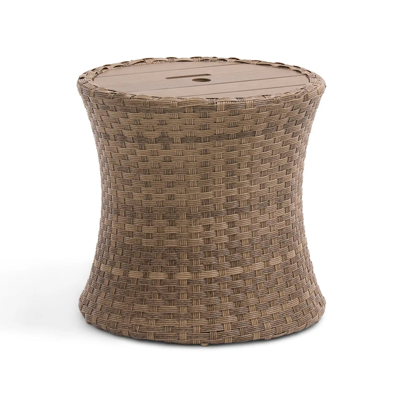 23" Round Umbrella End Table Driftwood - The Great Escape