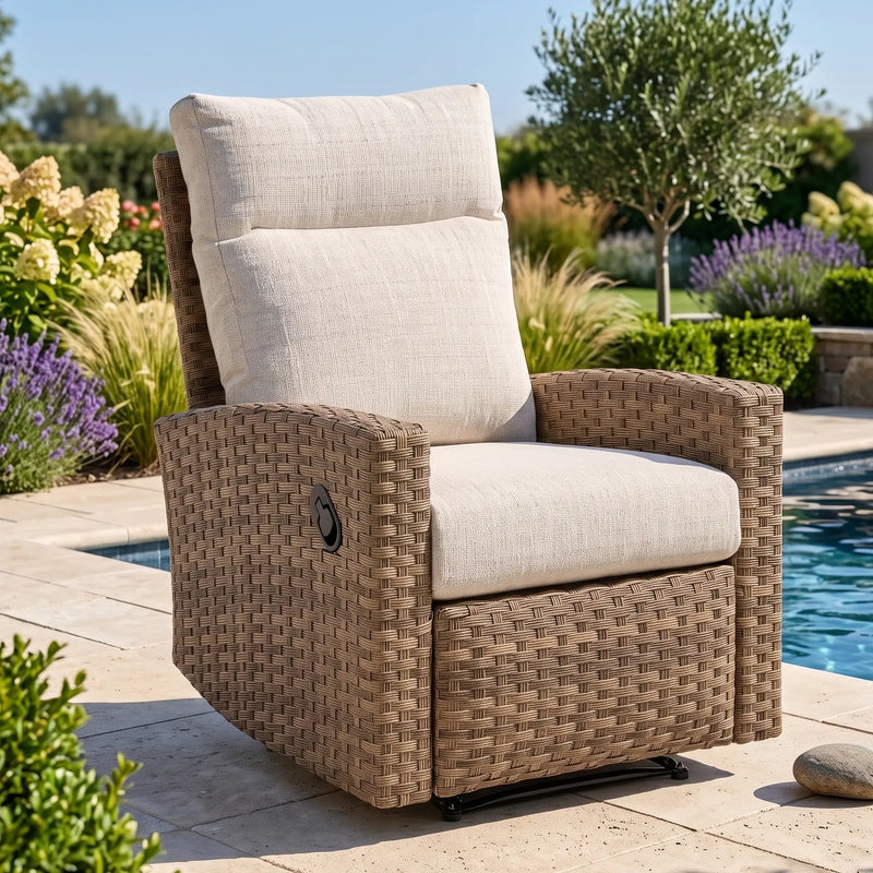 Arcadia Cushioned Driftwood Recliner - The Great Escape