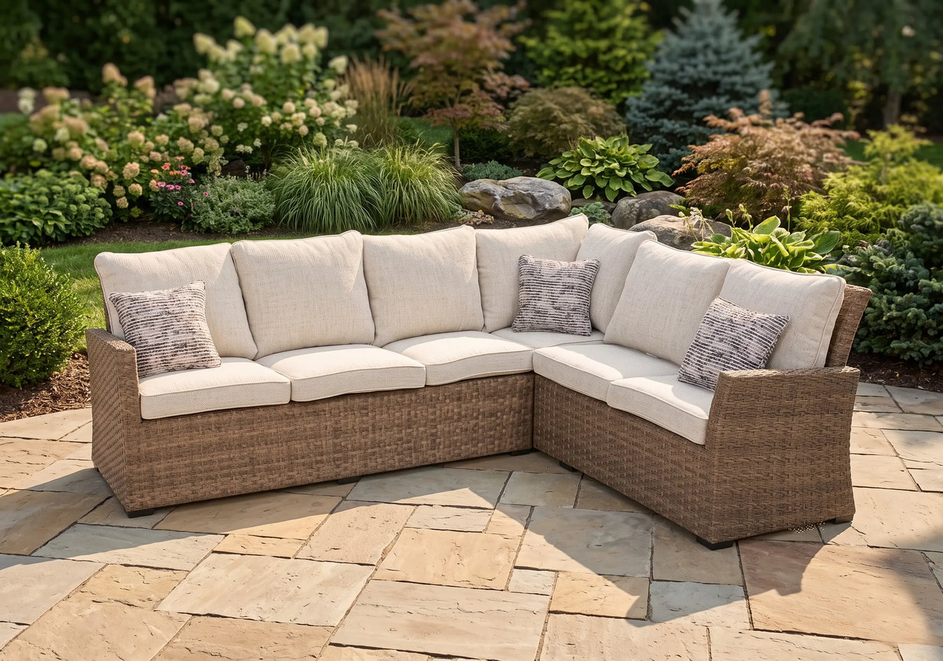 Arcadia Driftwood Woven 2 Piece Sectional - The Great Escape