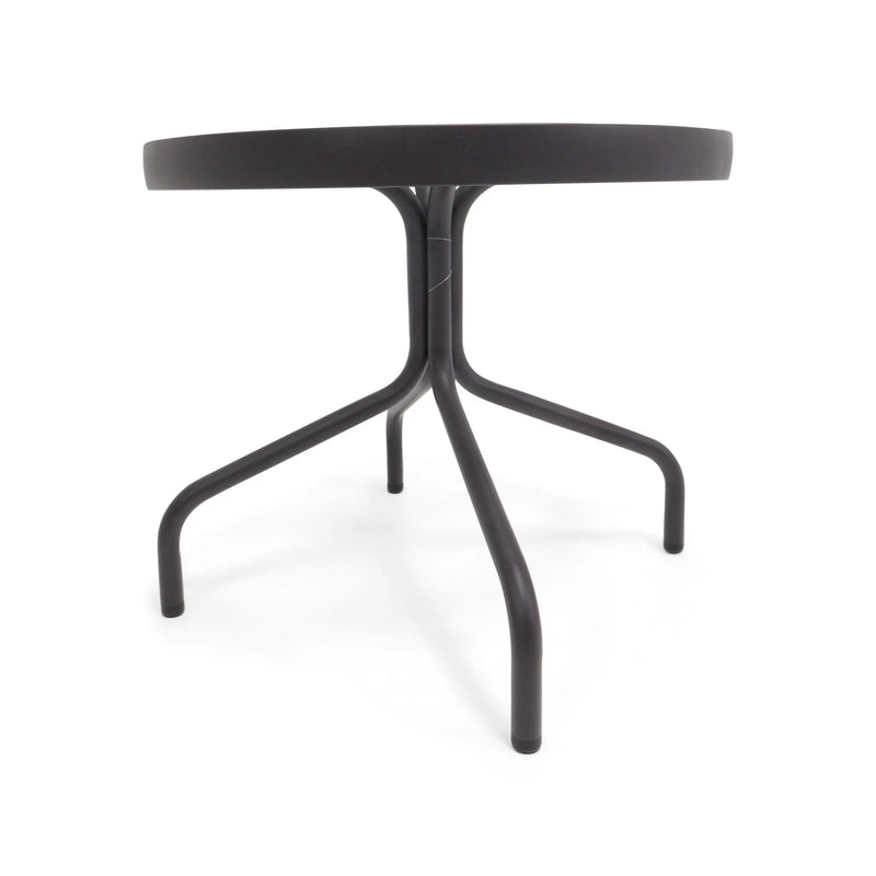 Davenport 20 Inch Round Aluminum Glass Dining Table - The Great Escape
