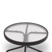 Davenport 20 Inch Round Aluminum Glass Dining Table - The Great Escape