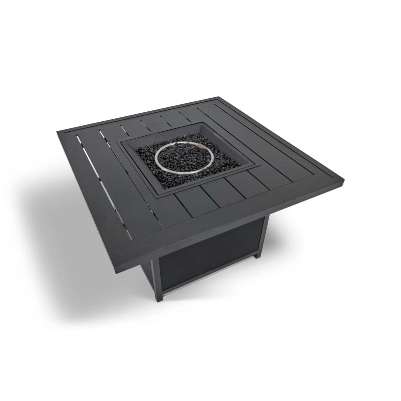 42 Inch Square Slat Firepit With Lid - The Great Escape