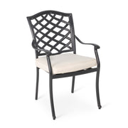 Hanley Cast Dining Arm Chair W/ Flax Cushion - The Great Escape
