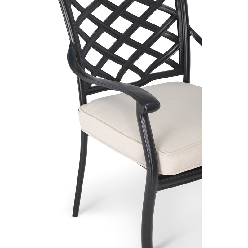 Hanley Cast Dining Arm Chair W/ Flax Cushion - The Great Escape