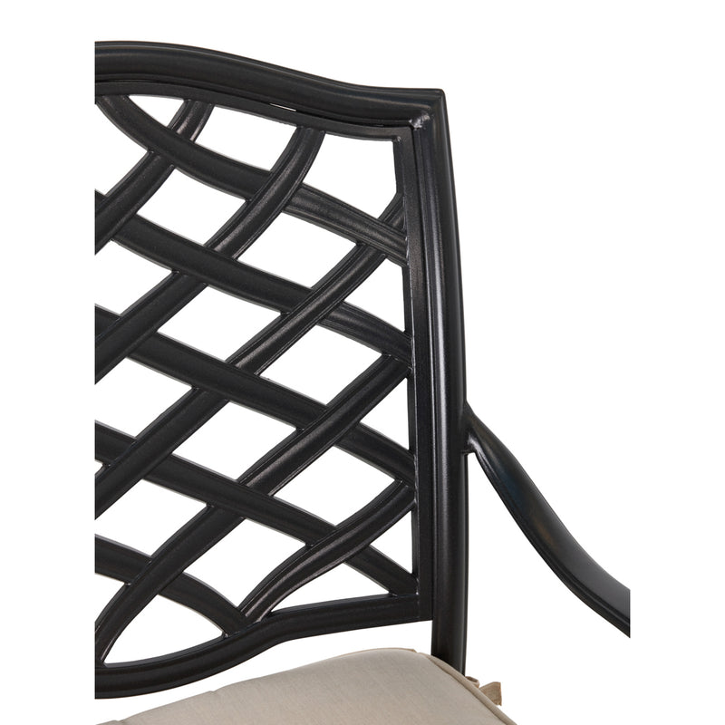 Hanley Cast Dining Arm Chair W/ Flax Cushion - The Great Escape