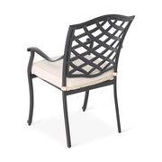 Hanley Cast Dining Arm Chair W/ Flax Cushion - The Great Escape