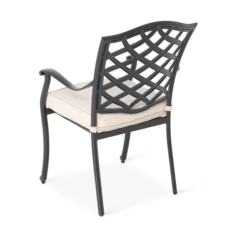 Hanley Cast Dining Arm Chair W/ Flax Cushion - The Great Escape