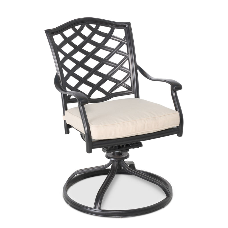 Hanley Cast Swivel Rocker W/ Flax Cushion - The Great Escape