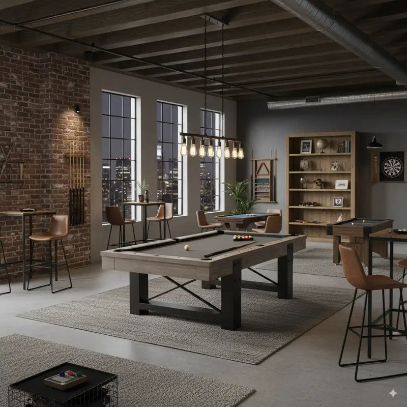 Amarillo Billiards Table Lifestyle Image in Game Room