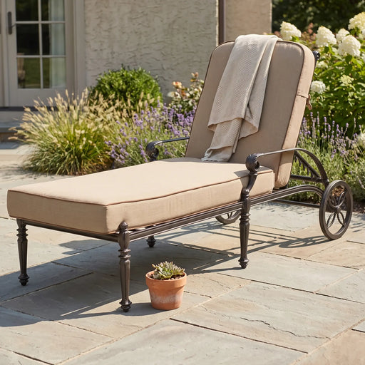 Grand Terrace Cast Chaise W/ Cushion - The Great Escape