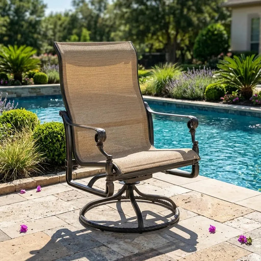 Grand Terrace Sling Swivel Rocker - The Great Escape