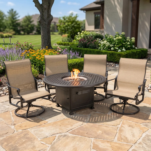 Grand Terrace 5 Piece Firepit Chat Group - The Great Escape