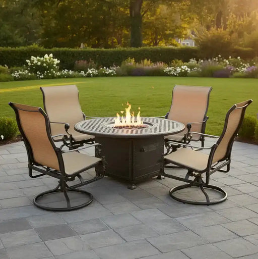 Grand Terrace 5 Piece Firepit Chat Group - The Great Escape