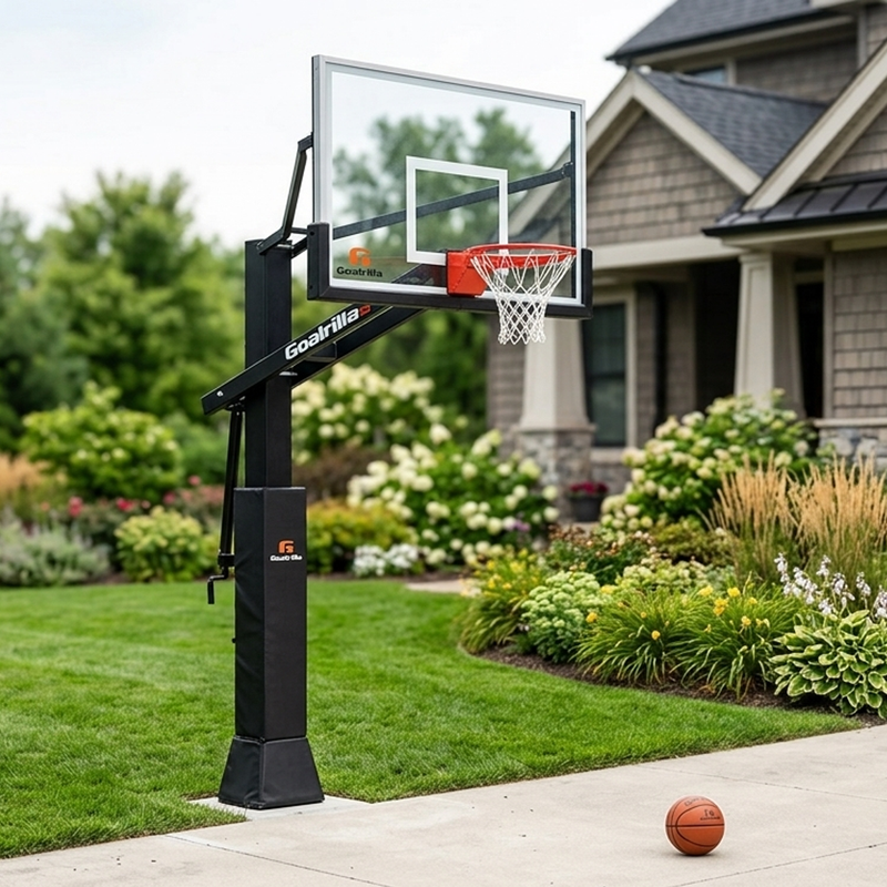 Goalrilla Clear View 54 System W/ Universal Pole Pad & Backboard Pad - The Great Escape
