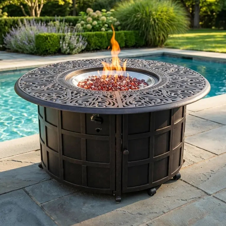 48" Tuscany Fire Table W/ Lid - The Great Escape