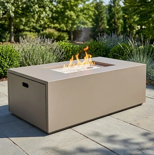 25"x48" MOD Faux Concrete Fire Table W/ Lid - The Great Escape