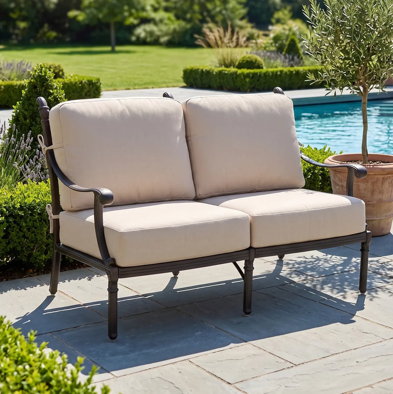 Grand Tuscany Cushioned Loveseat Spectrum Sand - The Great Escape