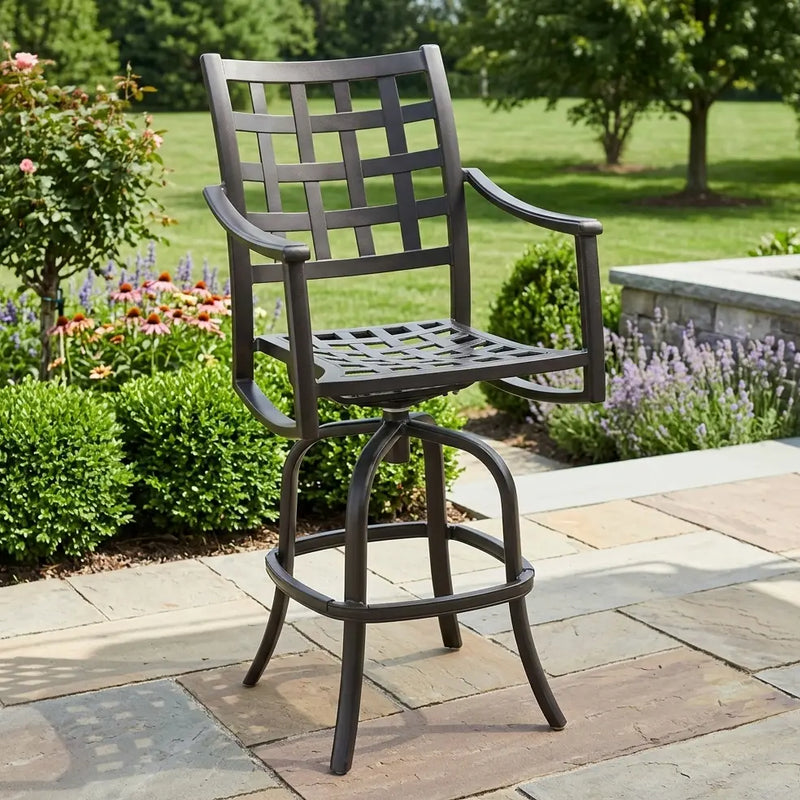 Stratford Black Swivel Barstool - The Great Escape
