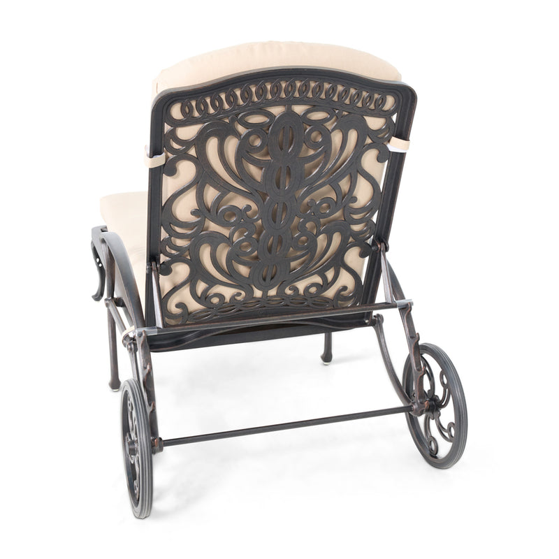 Tuscany Chaise Lounge W/ Cushion in Spectrum Sand - The Great Escape