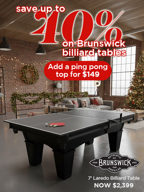 Save up to 40% on Brunswick billiard tables, add a ping pong top for $149 | Brunswick 7' Laredo Billiard Table Now $2,399 at The Great Escape