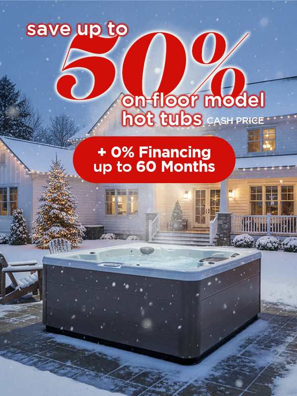 Save up to 50% on floor model hot tubs (cash price), PLUS 0% Financing up to 60 Months | Holiday Deals at The Great Escape