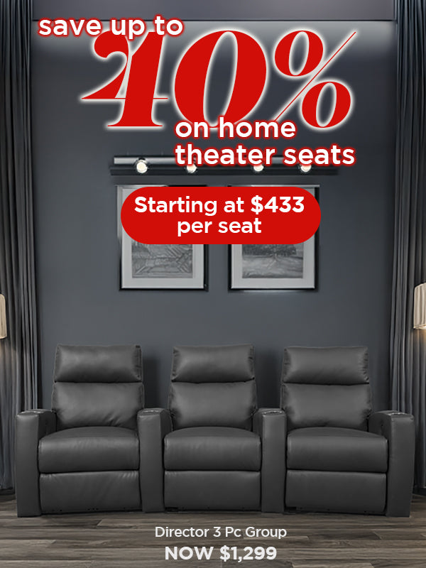 Save up to 40% on home theater seats, starting at $433 per seat | Director 3 Pc Group NOW $1,299 at The Great Escape