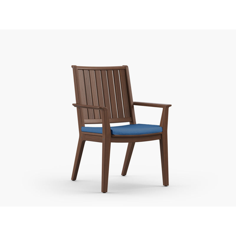 Picture of Sky Ipe Dining Arm Chair with Spectrum Indigo RAIN Cushion