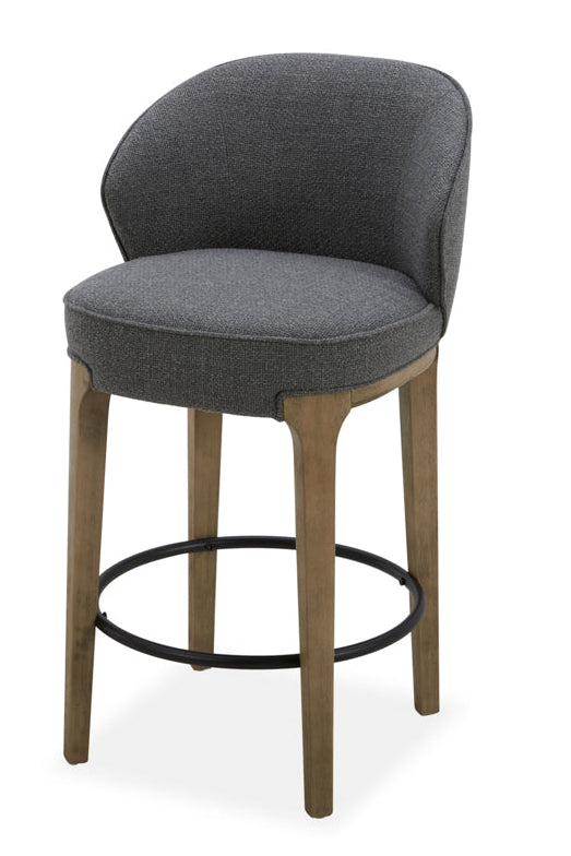 Amelia Fabric 26" Counter Stool - Grey