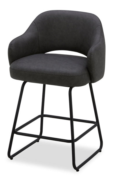 Brody Deluxe Uph. Swivel 26" Counter Stool - Charcoal