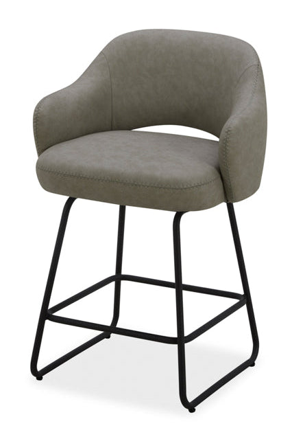 Brody Deluxe Uph. Swivel 26" Counter Stool - Light Grey